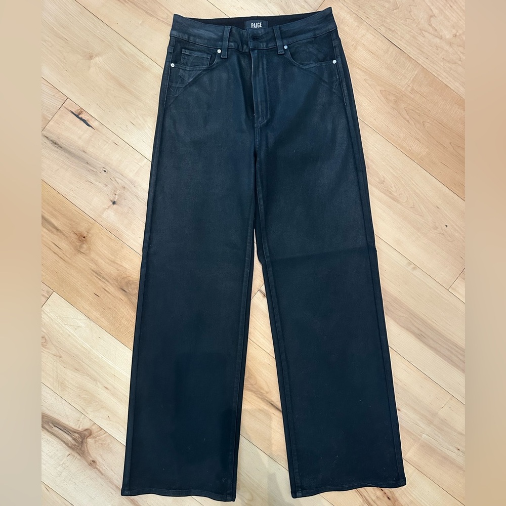 PAIGE Sasha Coated Jeans – Black – Size 30
